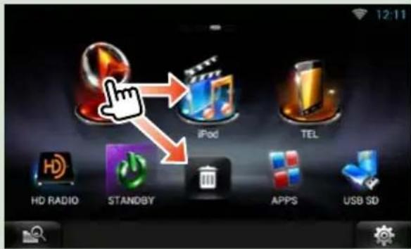 12:11 iPod TEL HD RADIO STANDBY APPS USB SD