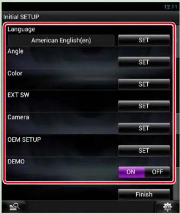 KENWOOD DNN991HD - Réglez chaque option comme suit. - 1
