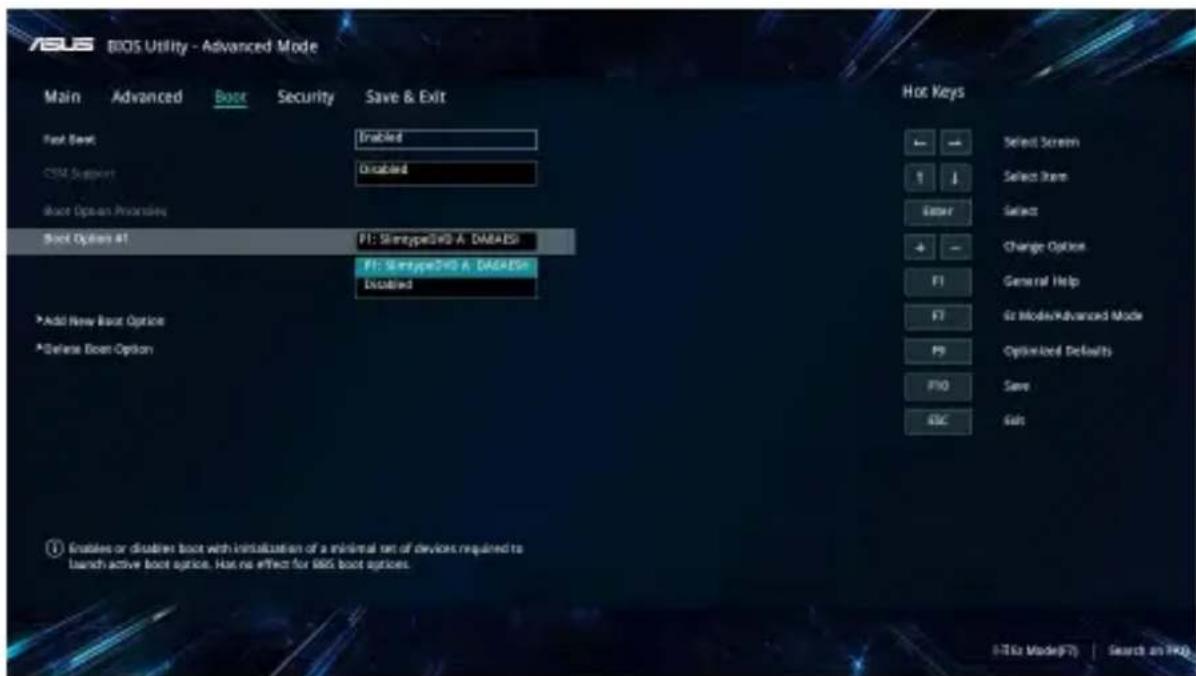 ASUS X509 - Boot (Démarrage) - 1