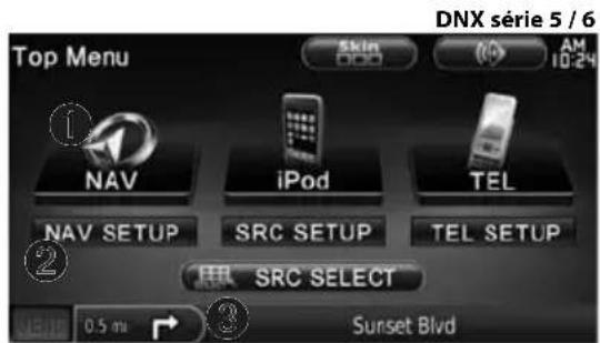 KENWOOD DNX7020EX - Utilisation du système de navigation - 1