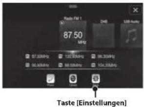 ALPINE X803DU - Berühren Sie die Taste [Einstellungen] auf dem Menübildschirm. - 1