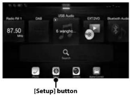 ALPINE X702F - Touch [Setup] button on the Menu screen. - 1