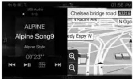 ALPINE X702F - Overschakelen van het scherm met audiobronnen maar een specifiek scherm - 3