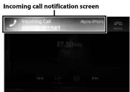 ALPINE X702F - An incoming call triggers the ringtone and an incoming call display. - 1