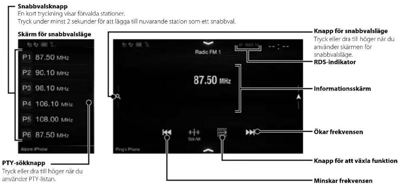 ALPINE X702F - Radio/RDS-användning - 1