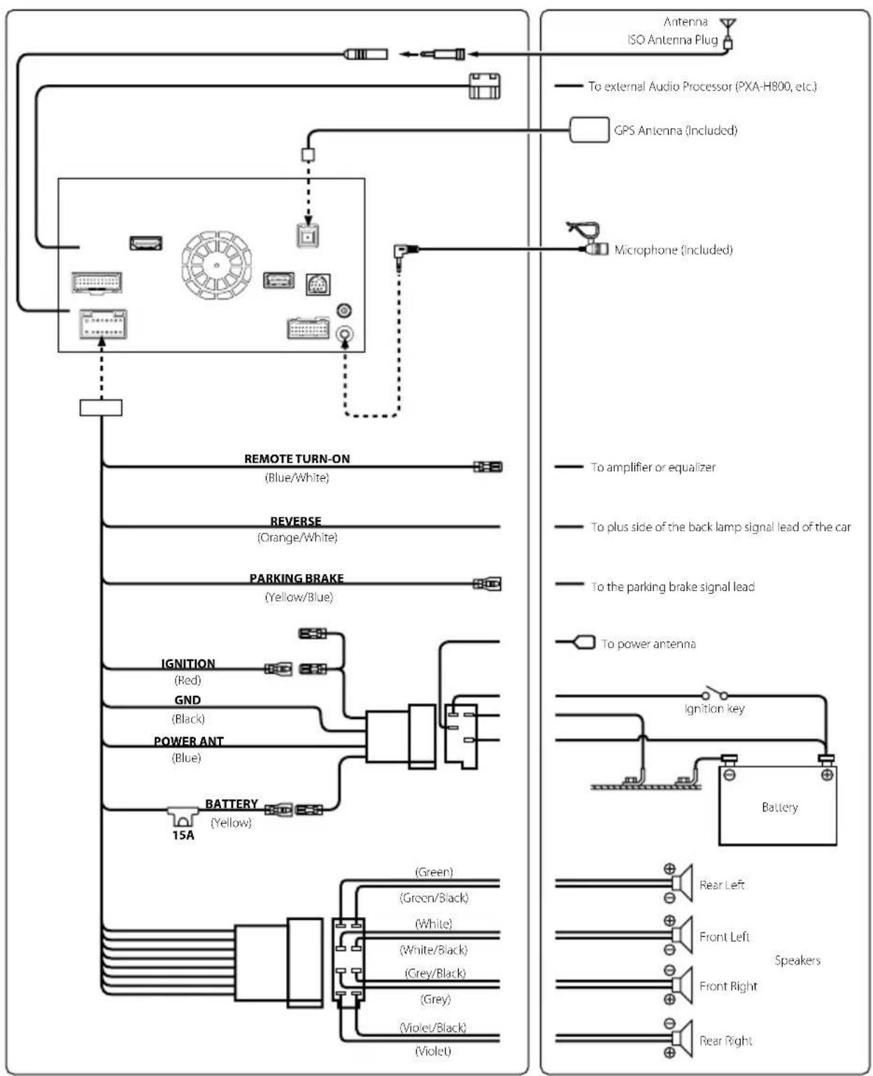 ALPINE X800DU - Connections 1/2 - 1