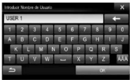 ALPINE X800DU - Introduzca el nombre de usuario con el teclado y toque [OK]. - 1