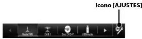 ALPINE X800DU - Toque [Ajustes] en la información superior. - 1