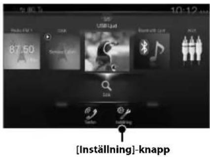 ALPINE X801DCU - Tryck på [Inställning]-knappen på menyskärmen. - 1