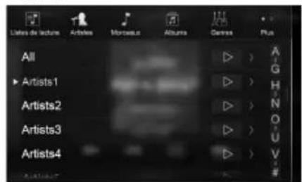 ALPINE X801DCU - Appuyez sur le nom de I'artiste de votrechoix. - 1