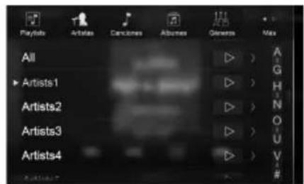 ALPINE X801DCU - Búsueda de un archivo de música (modo de búsueda complete) - 2