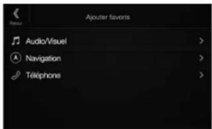 ALPINE X801DCU - Appuyez sur I'élément que vous souhaitez ajouter (catégorie). - 1