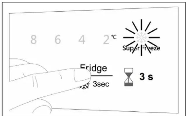 BOSCH KTL15NWEA - Attivazione della funzione Super-Freeze - 1