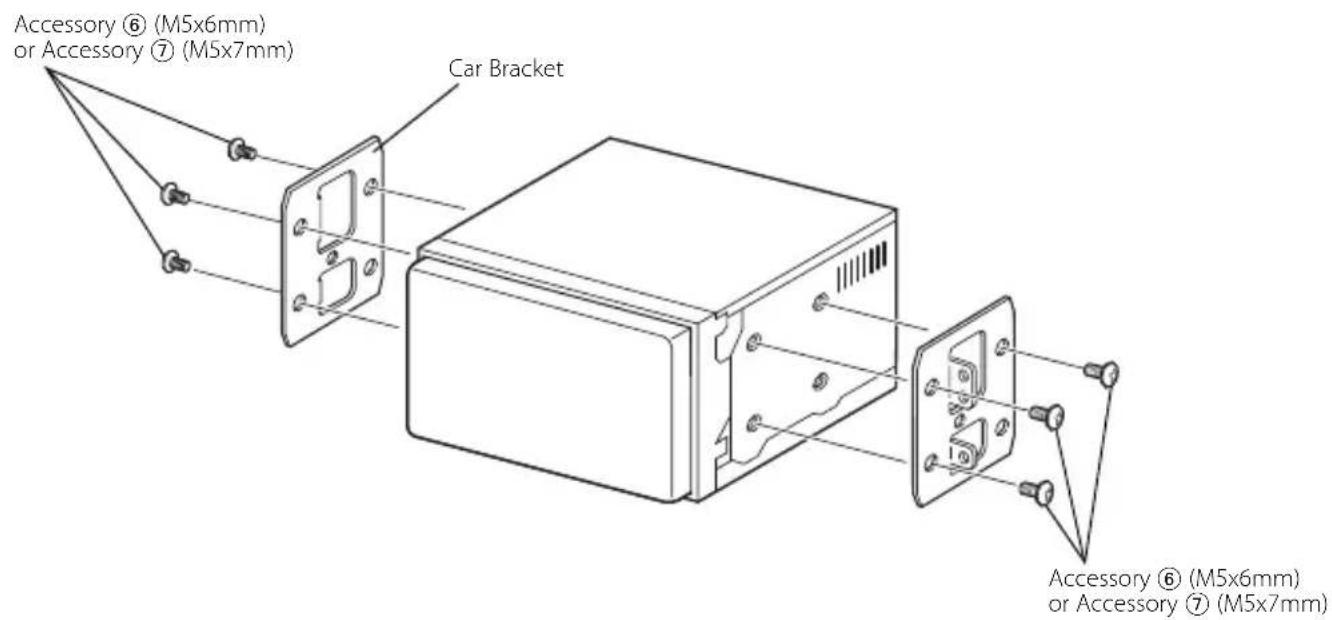 KENWOOD DNX6460BT - Installation on Toyota, Nissan or Mitsubishi Car using Brackets - 1
