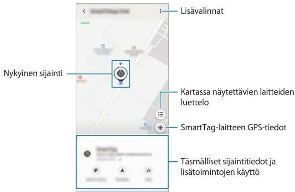 SAMSUNG Galaxy SmartTag - SmartTag-laitteen sijainnin tarkasteleminen - 2