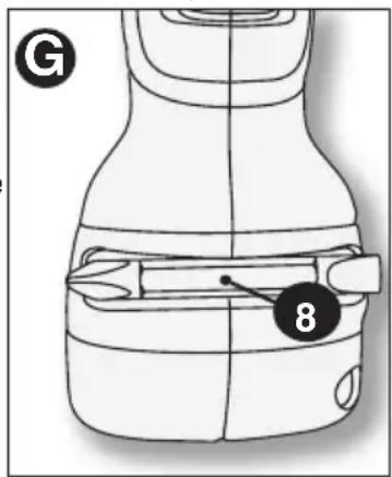 BLACK & DECKER LDX112PK - ESPACIO EN LA HERRAMIENTA PARA GUARDAR BROCAS (FIGURA G) - 1