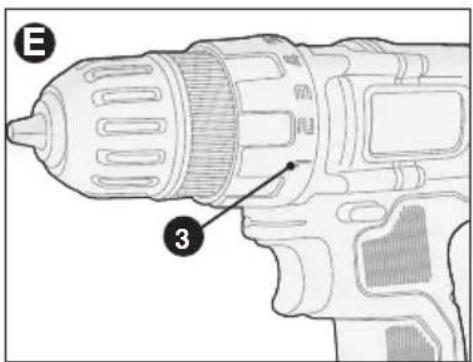 BLACK & DECKER LDX112PK - AJUSTE DEL CONTROL DE TORSIÓN - FIGURA E - 1