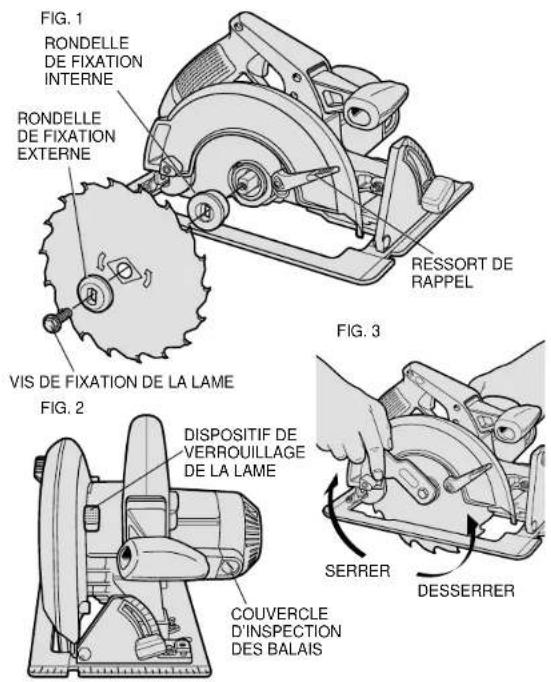 DEWALT DW359 - INSTALLATION ET RETRAIT DE LA LAME - 1