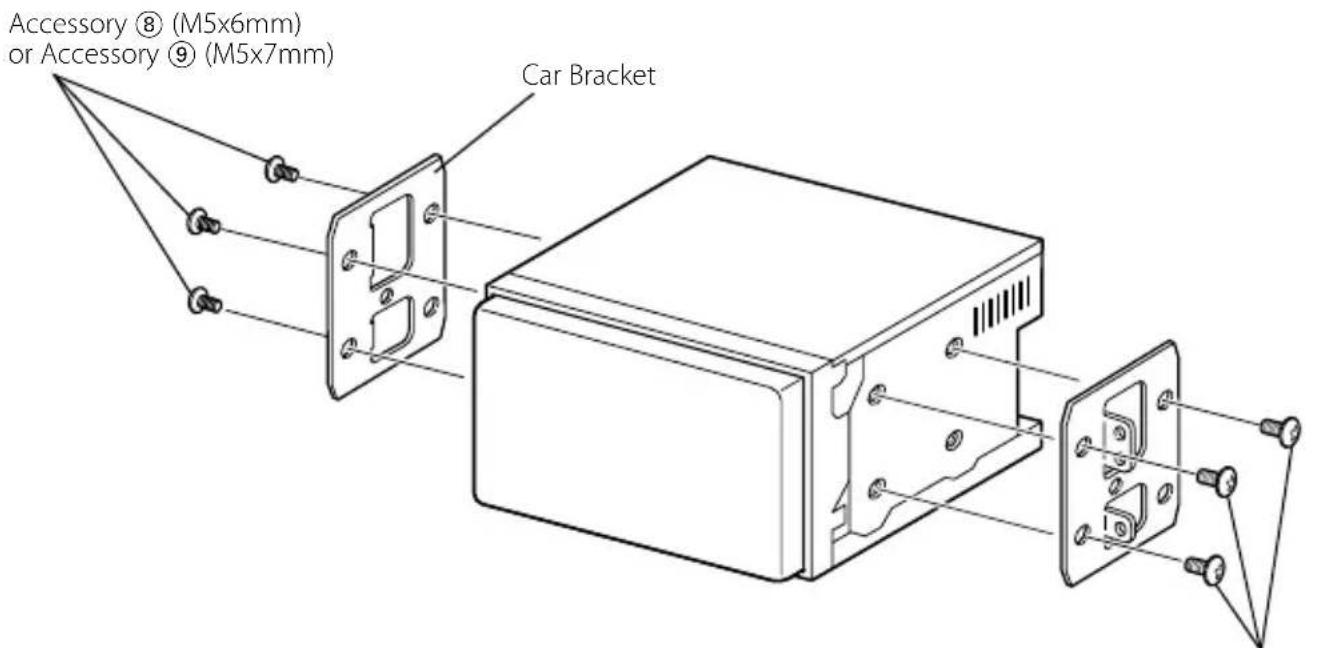 KENWOOD DDX8046BT - Installation on Toyota, Nissan or Mitsubishi Car using Brackets - 1