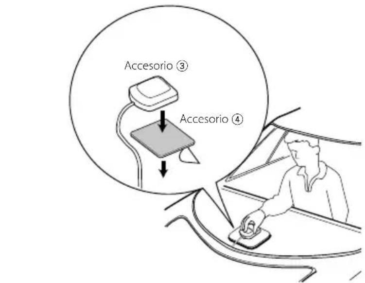 KENWOOD DDX6046BT - Para montar la antenna GPS en el interior del vehiculo: - 1