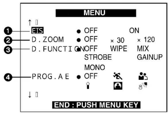 PANASONIC AGDVC15P - Remarques concernant les réglages effectuels sur le menu - 1