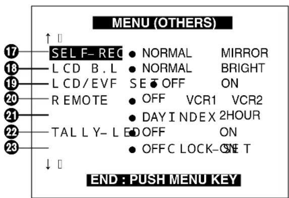 PANASONIC AGDVC15P - Menu du mode caméscope - 2