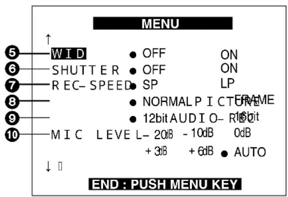 PANASONIC AGDVC15P - Remarques concernant les réglages effectuels sur le menu - 2