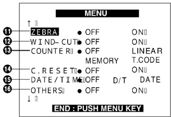 PANASONIC AGDVC15P - Menu du mode caméscope - 1