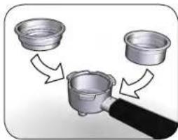 ROWENTA Grind & Infuse Compact 1018 - GRINDING COFFEE INTO THE FILTER INSERT AND TAMPING IT - 2
