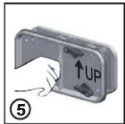 Up arrow and the number 5.