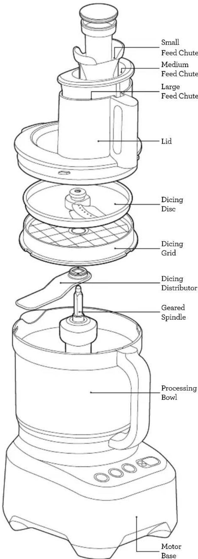 BREVILLE Kitchen Wizz Peel & Dice BFP820 - DICING WITH THE DICING KIT - 1