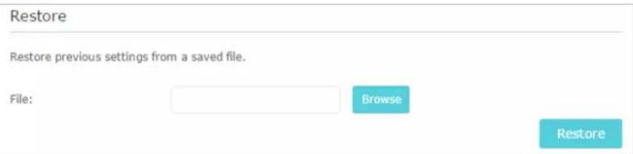 TP-LINK RE500X - Pour restaurer les parametes de configuration : - 1