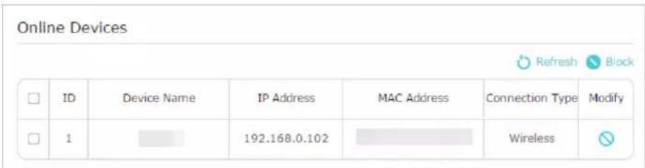 TP-LINK RE500X - Pour bloquer un ou plusieurs appareils spécifiques : - 2