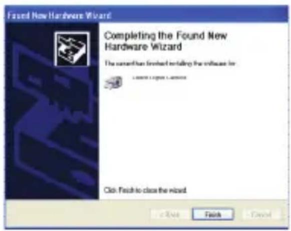 Found New Hardware Wizard Completing the Found New Hardware Wizard The command has closed installing the software for Close or export a service Click: Finish to close the wizard. OK Finish Cancel