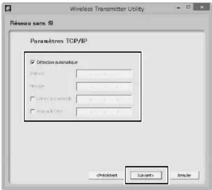 NIKON WT6 - Saisissez les informations relatives à l'adresse IP et cliquez sur Suivant. - 1