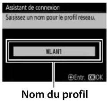 NIKON WT6 - Donnez un nom au nouveau profil réseau. - 1