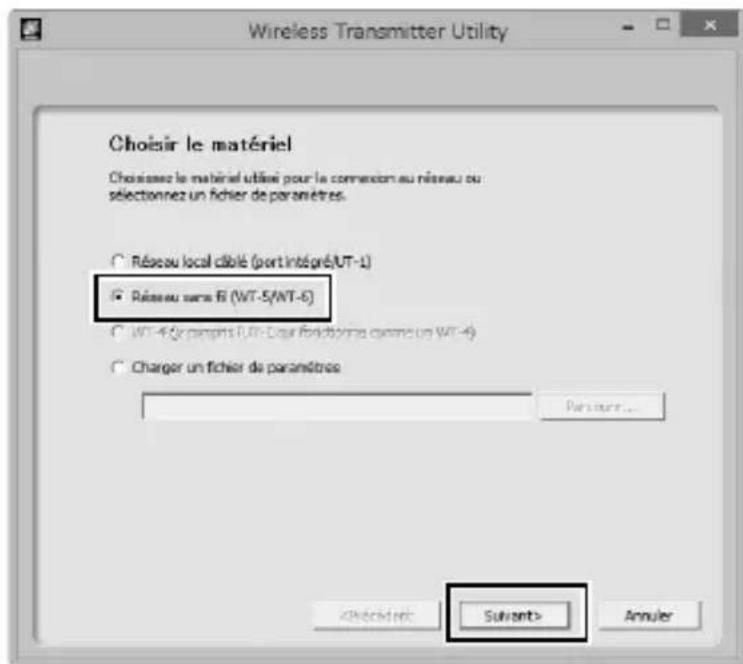 NIKON WT6 - Sélectionnez Réseau sans fil (WT-5/WT-6) et cliquez sur Suivant. - 1