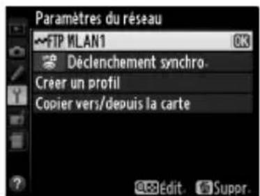 NIKON WT5 - Sélectionner le nouveau profil réseau. - 1