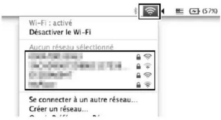 NIKON WT5 - Cliquer sur l'icône Wi-Fi et sélectionner le nom du réseau (SSID). - 1