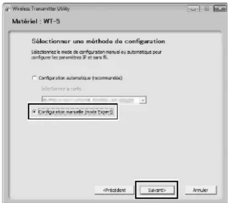 NIKON WT5 - Sélectionner Configuration manuelle et cliquer sur Suivant. - 1