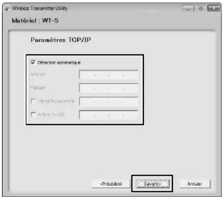 NIKON WT5 - Saisir les informations relatives à l'adresse IP et cliquer sur Suivant. - 1