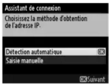 NIKON WT5 - Détecter ou sélectionner une adresse IP. - 1