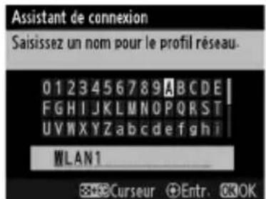 NIKON WT5 - Donner un nom au nouveau profil réseau. - 1