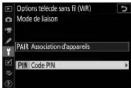 NIKON WRR11b - Configuration, puis mettez en surbrillance [Code PIN] et appuyez sur OK. - 1