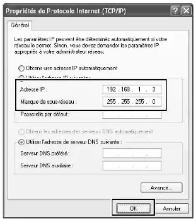 NIKON UT1 - Saisissez une adresse IP et un masque de sous-réseau. - 1