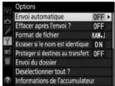 NIKON UT1 - Sélectionner Réseau > Options et ajuster les réglages tel que décrit 73-75. - 1