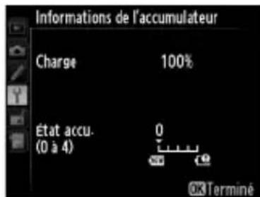 NIKON UT1 - Informations de l'accumulateur - 1
