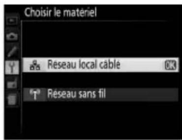 NIKON UT1 - Sélectionnez le type de réseau. - 1