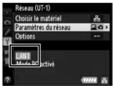 NIKON UT1 - Affichez les profils réseau. - 2