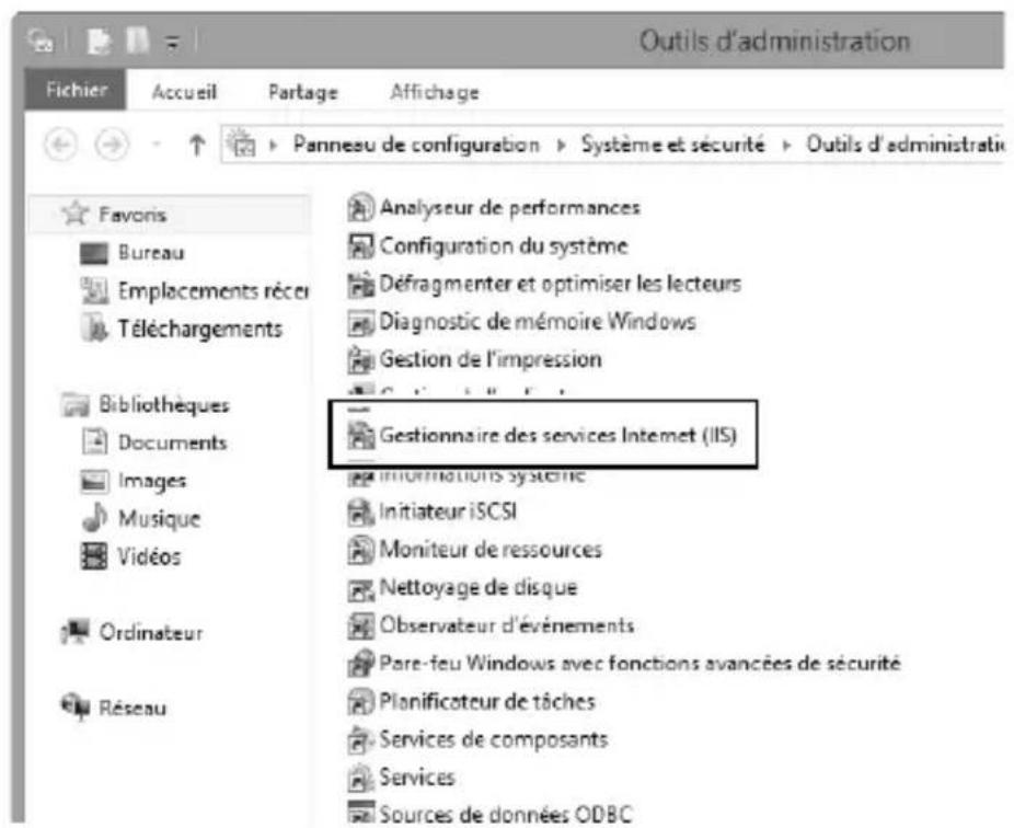 NIKON UT1 - Double-cliquez sur Gestionnaire des services Internet (IIS). - 1